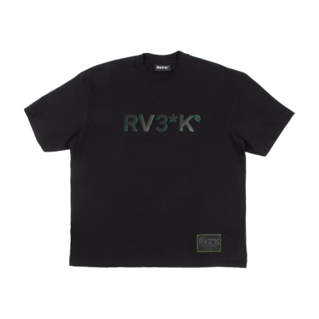 RV3*K // GREEN FLUO BASED LOGO BLACK TEE