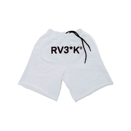 RV3*K // ORANGE FLUO BASED LOGO WHITE SHORT