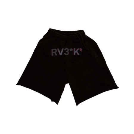 RV3*K // FUCSIA FLUO BASED LOGO BLACK SHORT