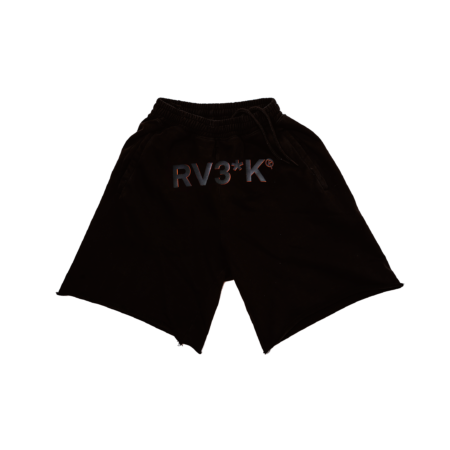RV3*K // ORANGE FLUO BASED LOGO BLACK SHORT