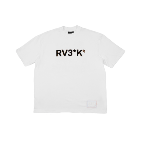 RV3*K // ORANGE FLUO BASED LOGO WHITE TEE