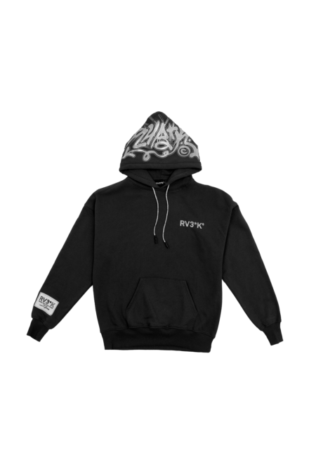 RV3*K // SPINED HOODIE BLACK
