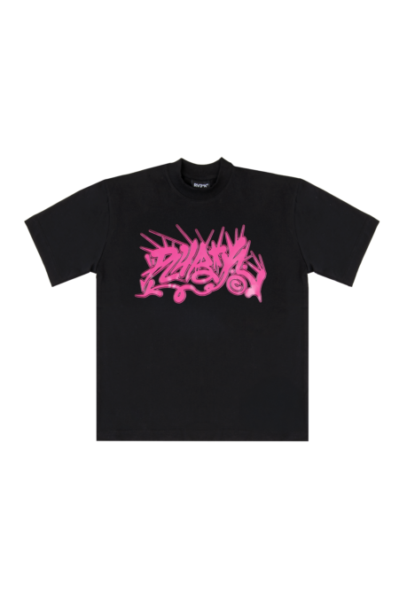 RV3*K // FUKSIA SPINED TEE BLACK