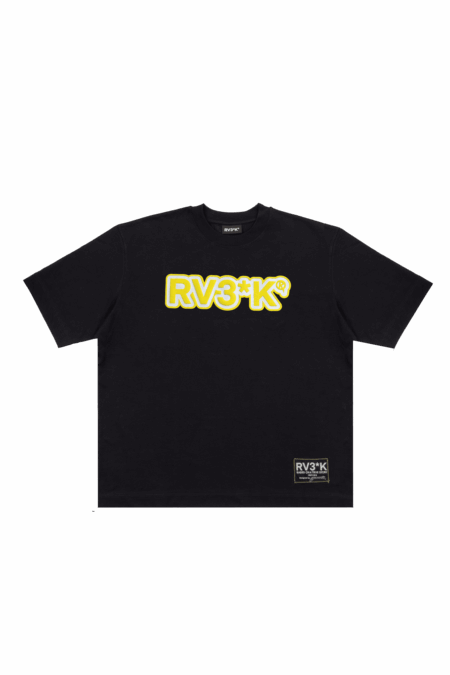 RV3*K // YELLOW LOGO TEE SS26 - BLACK