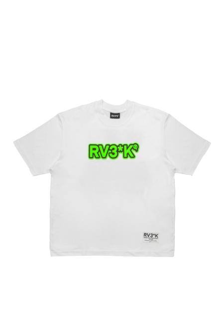 RV3*K // GREEN LOGO TEE SS26 - WHITE